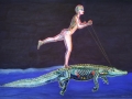 Queen Abar riding Sobek The Fast Swimmer Croc hi