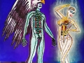 Zeus as Eagle, watches helplessly as his lover Semele gets ignited with divine fire, after physically seeing him hi